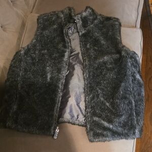Guess Womens Faux Fur Vest - Charcoal